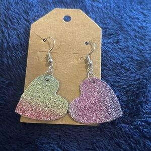 Glitter Heart Earrings